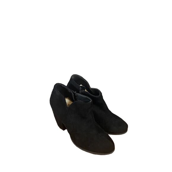 Michael Antonio Suede Black Ankle Side Zip Booties Women SZ 6 - Picture 1 of 12